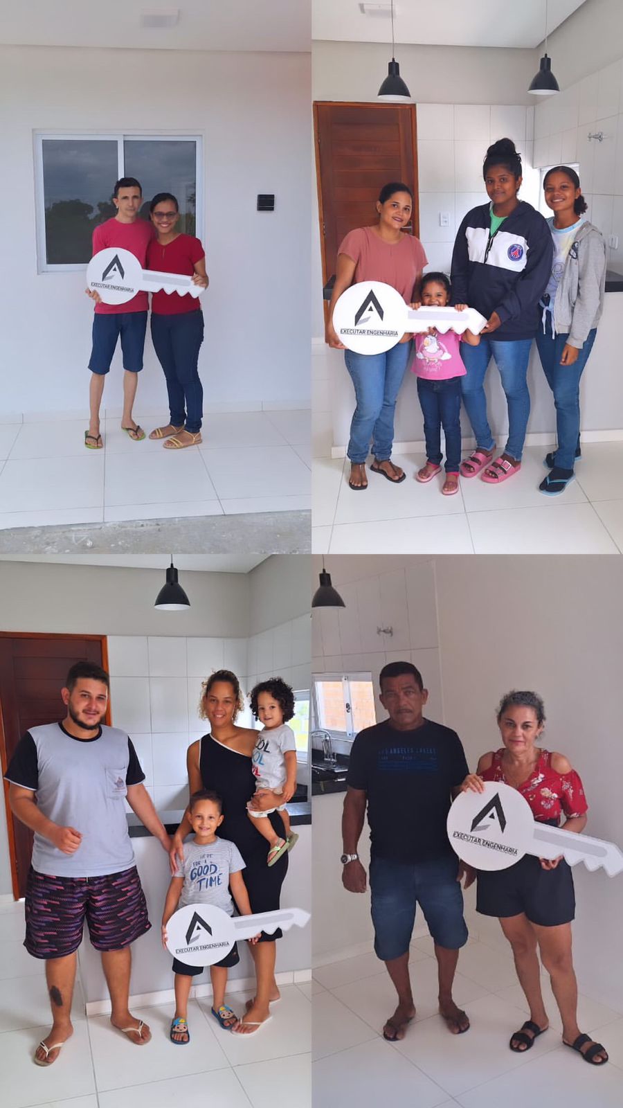 Clientes recebendo as chaves de suas casas